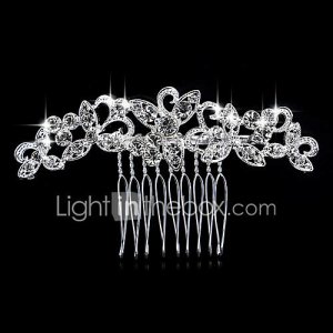 peinetas de perlas de cristal de plata para joyería de la señora banquete de boda