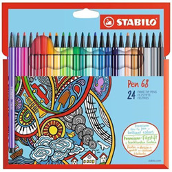 Stabilo Pen 68 - penna punta in fibra (pacchetto di 24) 6824-7