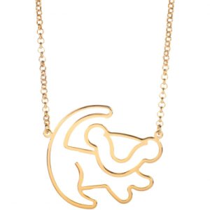 Ladies Disney Couture PVD Gold plated Lion King Simba Outline Necklace