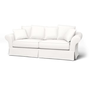 IKEA - Överdrag till Backamo 3-sitssoffa, Soft White, Linne - Bemz