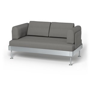 IKEA - Överdrag till Delaktig 2-sitssoffa, Zinc Grey, Linne - Bemz