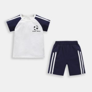 Newchic Boy's football modello set di abbigliamento sportivo casual a maniche corte per 1-7 anni