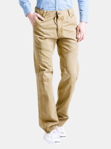 Pantaloni casual da uomo con cerniera tinta unita in cotone Carico Pantaloni