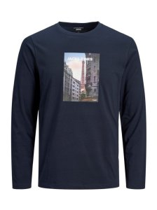 Camiseta hombre estampado urbano azul L