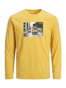 Camiseta hombre estampado urbano naranja M