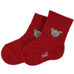 Steiff  Mini sokker, Teddy, rød - Gr.110 - Pige