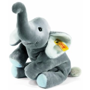 Steiff s lille Floppy Trampli Elefant, 22 cm, grå, liggende
