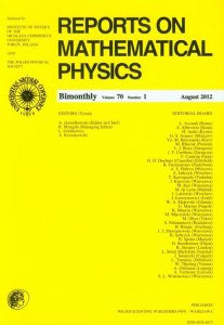 Reports on Mathematical Physics 70/1 Pergamon
