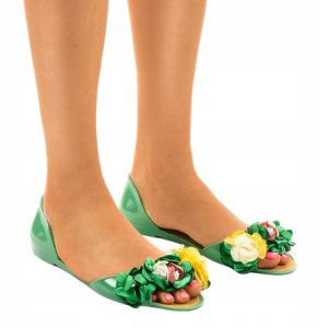 Sandały obuwie damskie kobiety zielone r.38