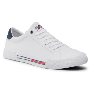 Scarpe sportive TOMMY JEANS - Essential Leather Sneaker EM0EM00488 White YBR