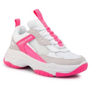 Sneakers CALVIN KLEIN JEANS - Maya R0802 White/Pink Fluo