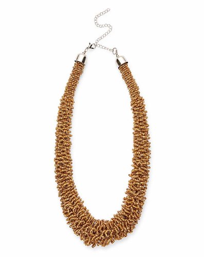 Gold Seedbead Frazzle Necklace