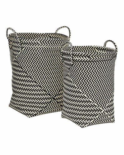 Set of 2 Woven Laundry Baskets