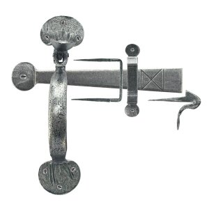 From The Anvil Blacksmith pewter patina bean thumb latch with extra long thumb bar