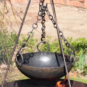 Kadai Fire Bowls Kadai cooking bowl with 3 chains
