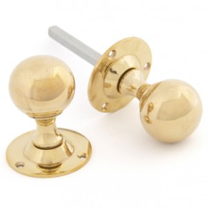 From The Anvil Polished brass ball knob set