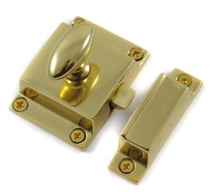 Cast In Style Polished brass cabinet latch