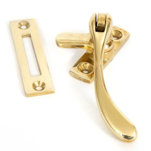 From The Anvil Polished brass pear drop casement fastener