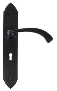 Traditional Blacksmith Gothic Curved Lever Door Handle