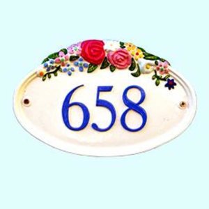Vintage Rose Garden House Number
