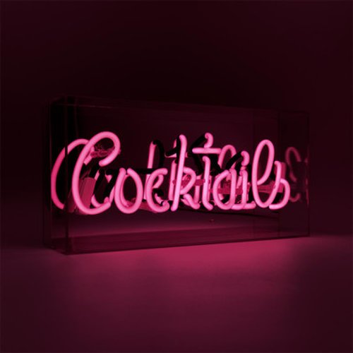 Cocktails Acrylic Box Light – Neon in Pink