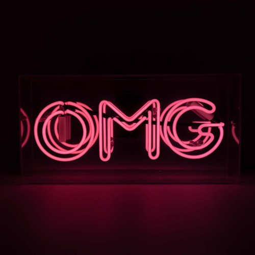 OMG' Glass Neon Sign – in Pink