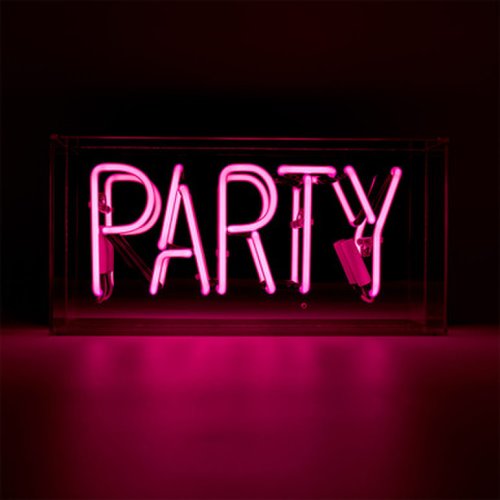 ‘Party’ Glass Neon Sign – Pink
