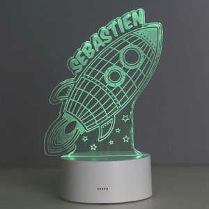 Personalised Rocket Colour-Changing Night Light