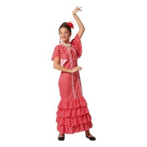 Kostume til børn Flamenco danser (Storlek: 7-9 år)