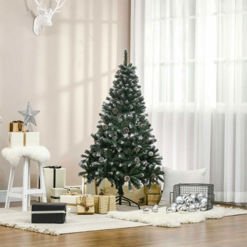 Artificial Christmas Tree with Pine Cone Decoration, Green