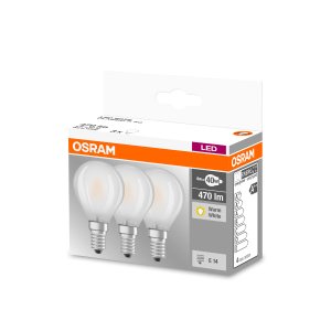 Osram LED Bulb Globe Small Edison Screw E14 4W Pack of 3