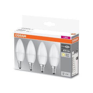 Osram LED Candle Bulb 5.7W Small Edison Screw E14 Pack of 4