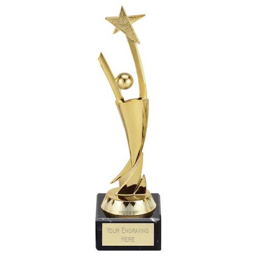 Personalised Aim For The Stars Gold Trophy 20.5cm, Gold