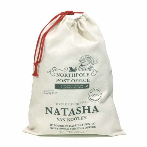 Personalised Christmas Santa Gift Sack North Pole Post Office Design, none