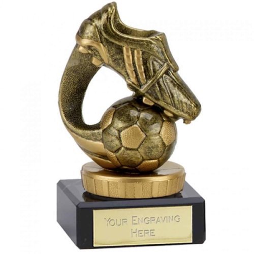 Personalised Classic Flexx Boot and Ball Trophy 10 cm, Gold