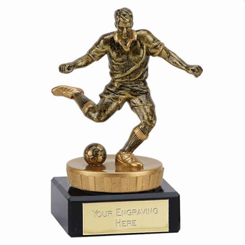 Personalised Classic Flexx Footballer Trophy 10 cm, Gold