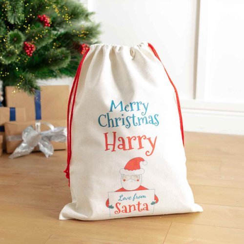 Personalised Merry Christmas Santa Sack, none