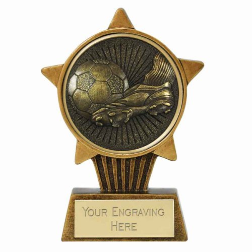 Personalised Mini Star Plus Football Trophy 10 cm, Gold