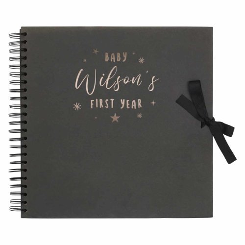 Personalised Scrapbook 12x12 First Year Black, Copper