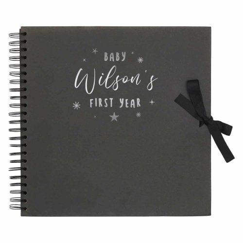 West Design Personalised scrapbook 12x12 first year black, silver