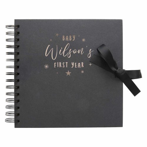 Personalised Scrapbook 8x8 First Year Black, Copper