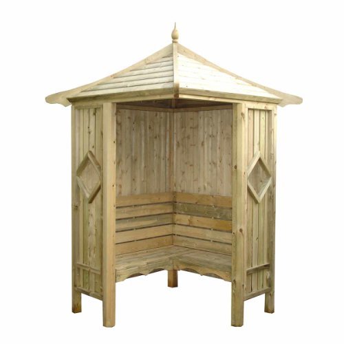 Shire FSC Classic Corner Pressure Treated Garden Arbour with Bench