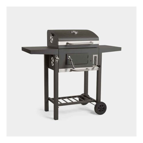 Vonhaus Compact Charcoal Barbecue with Side Tables, Black