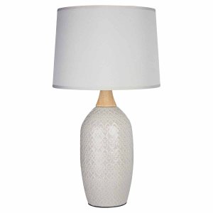 Premier Housewares Willow ceramic table lamp, grey