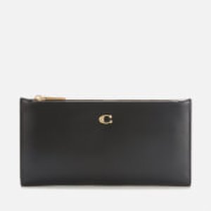 Coach Women's Smooth Leather Double Snap Wallet - Black