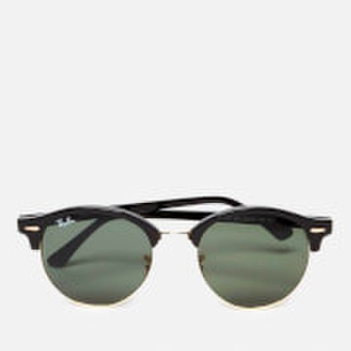 Ray-Ban Clubround Flat Lenses Half Metal Frame Sunglasses - Black