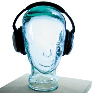 AMP3 Luxury Glass Head Headphones Stand Colour CLEAR
