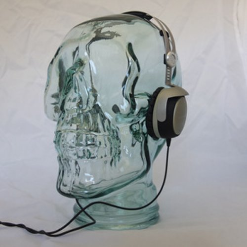 AMP3 Luxury Glass Skull Headphones Stand Colour RED
