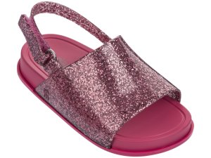 Mini Beach Slide Sandal Pink Glitter