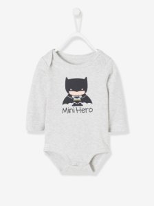 Batman® Bodysuit, Printed with Removable Cape grey light mixed color
